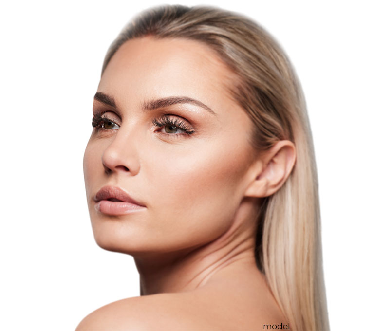 stock photo model for brow lift