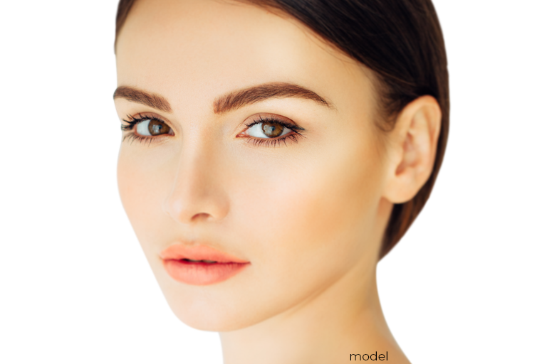 stock photo model for eyelid surgery