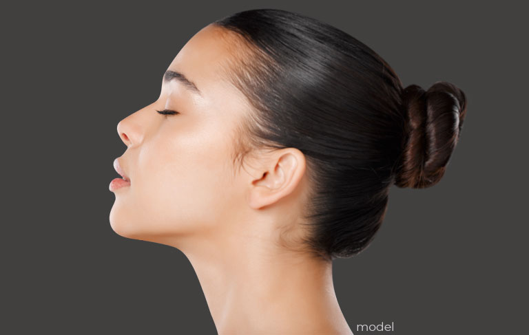stock photo model for neck liposuction